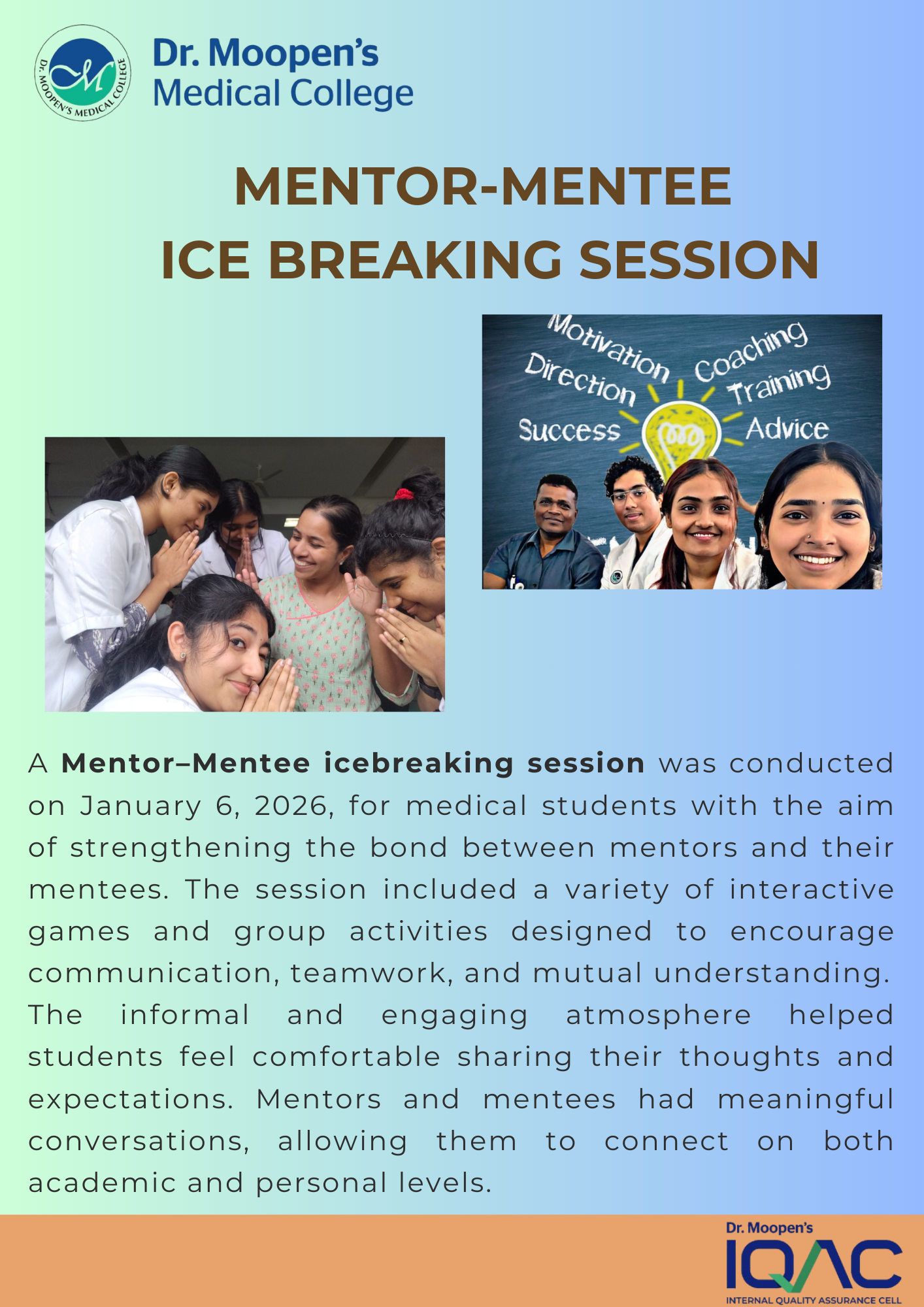 Mentor Mentee Ice Breaking Session